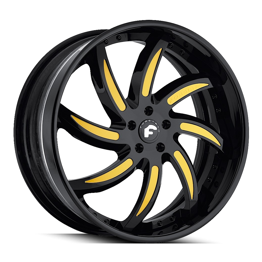 Forgiato Azioni - Black with Yellow Accent